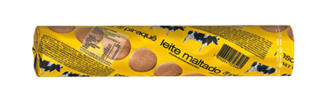 leite maltado.jpg - LEITE MALTADOFarinha de trigo rica com ferro e ácido fólico, amido de milho, gordura vegetal interesterificada, açúcar, açúcar invertido, malte, leite em pó e sal. Estabilizante: lecitina de soja, emulsificante: estearoil 2-lactil lactato de cálcio, fermentos químicos: bicarbonato de sódio, bicarbonato de amônio e fosfato monocálcico, aromas artificiais de baunilha e leite.CONTÉM GLÚTEN.Porção por 100 g (17 unidades).